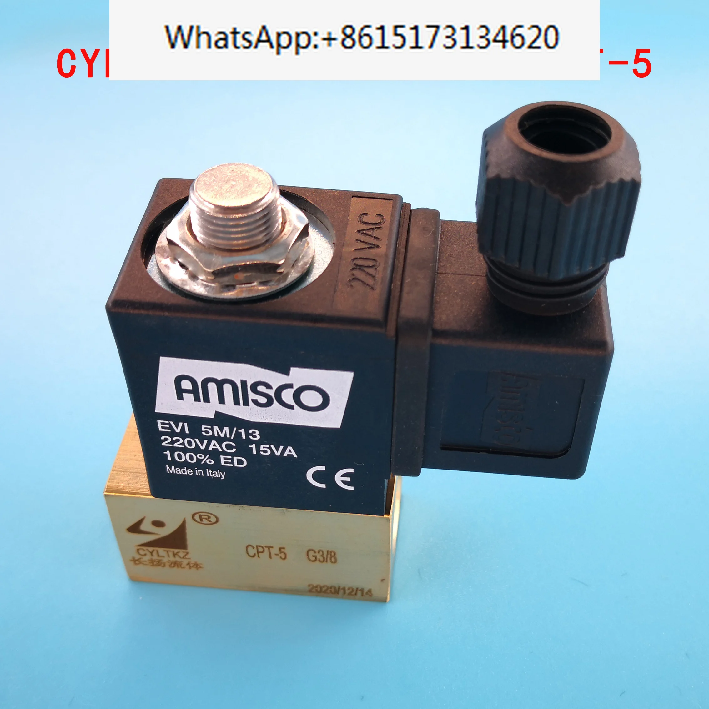 

Electromagnetic valve CPT-5 two position two way fluid valve EVI5M13AC220V 3/8 threaded brass valve