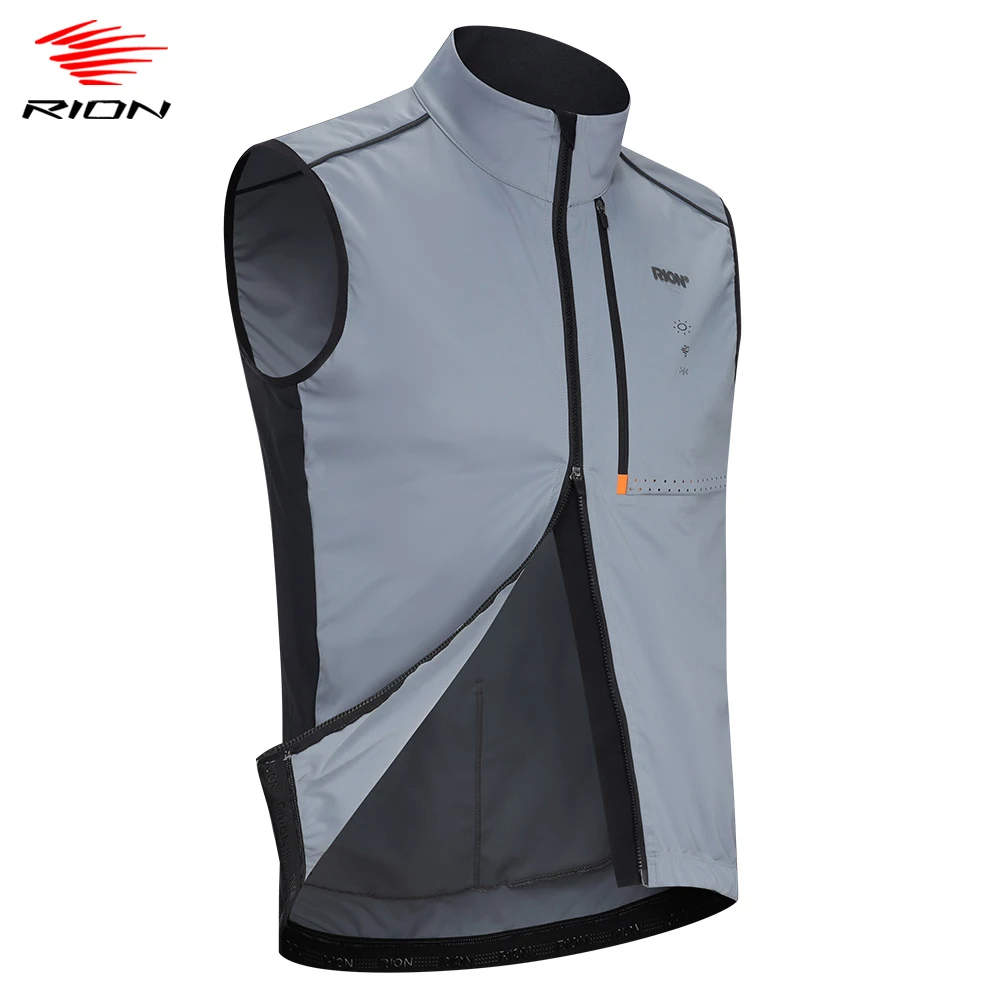 RION Cycling Vest Unisex Waterproof MTB Road Bike Windproof Bicycle Clothing Two Way Zippers Outdoor Sports Sleeveless Vests