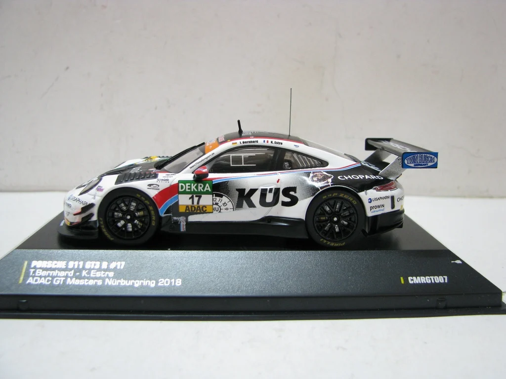 Moulé sous pression échelle 1:43 IXO PORSCHE 911 GT3 R # 17 2018 CMRGT007 modèle de voiture en alliage jouet à collectionner cadeau Souvenir affichage ornement