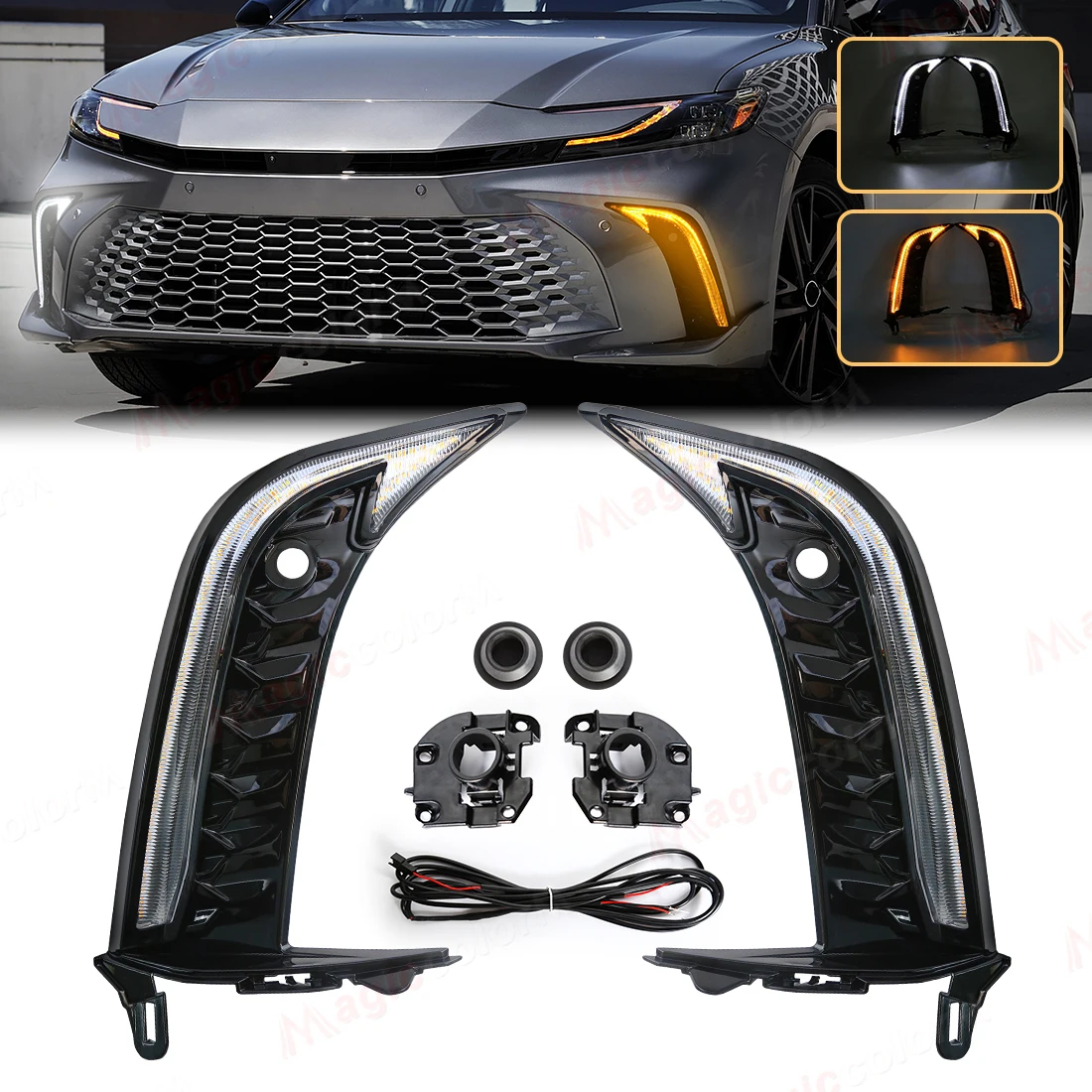 

Car Light For Toyota Camry SE XSE 2024 2025 Daytime Running Lights LED Fog Lamp Driving Headlight Front Bumper Turn Signal Lamp