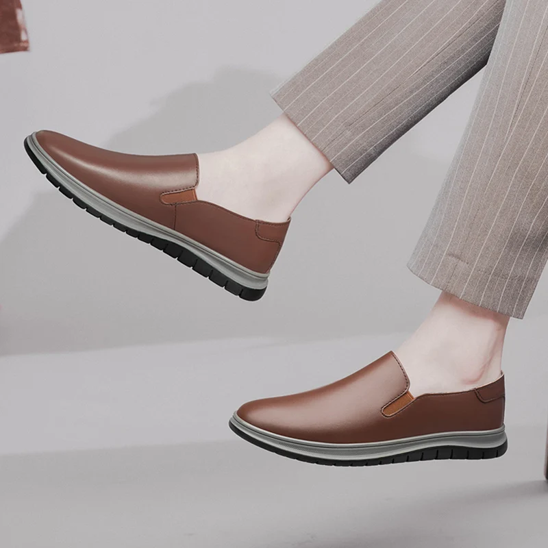 

Luxury Brand Business Office Formal Shoes Fashion Korean Version Genuine Leather Men's Casual Shoes Comfortable Driving Loafers
