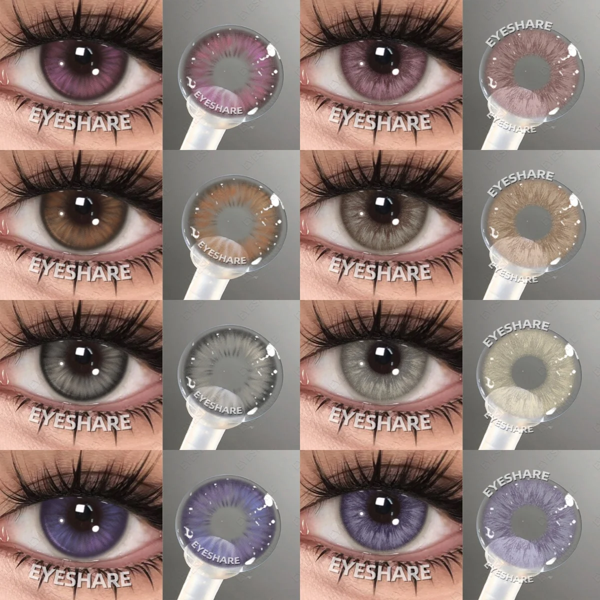 EYESHARE 1 Paar farbige Kontaktlinsen, weiche braune Augenlinsen, hochwertige graue Schönheitslinsen, jährliche koreanische rosa Augenlinsen