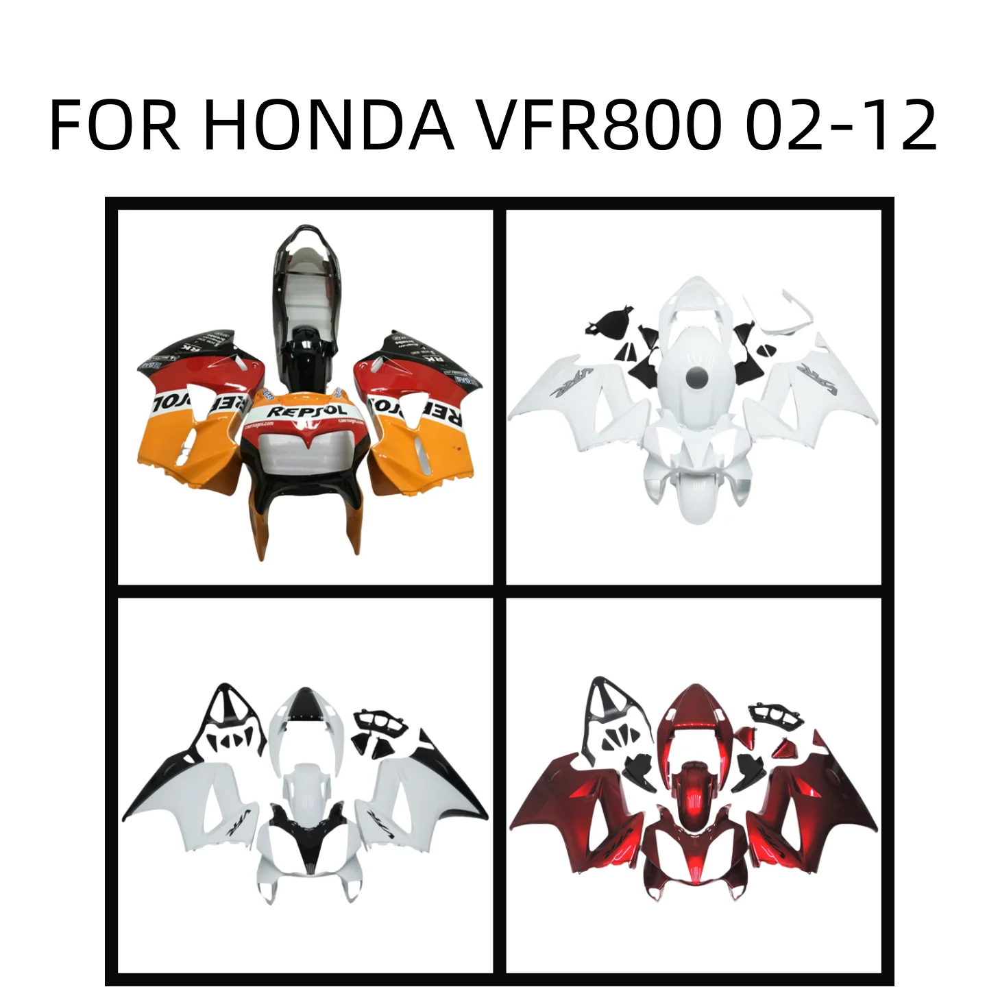 Motorcycle Fairings Kit Fit For Vfr800 2002 2003 2004 2005 2006 2007 2008 2009 2010 2011 2012 Bodywork Set New Fairing kit