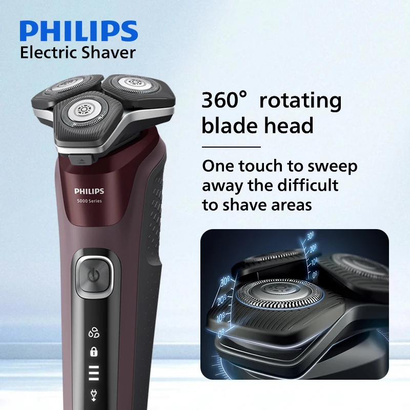 فيليبس S5831 ماكينة حلاقة كهربائية الجلد IQ الحلاقة 5D العائمة العسل القاطع 90 قطعة شفرة فولاذية غير قابلة للصدأ الرجال كامل أداة تهذيب اللحية
