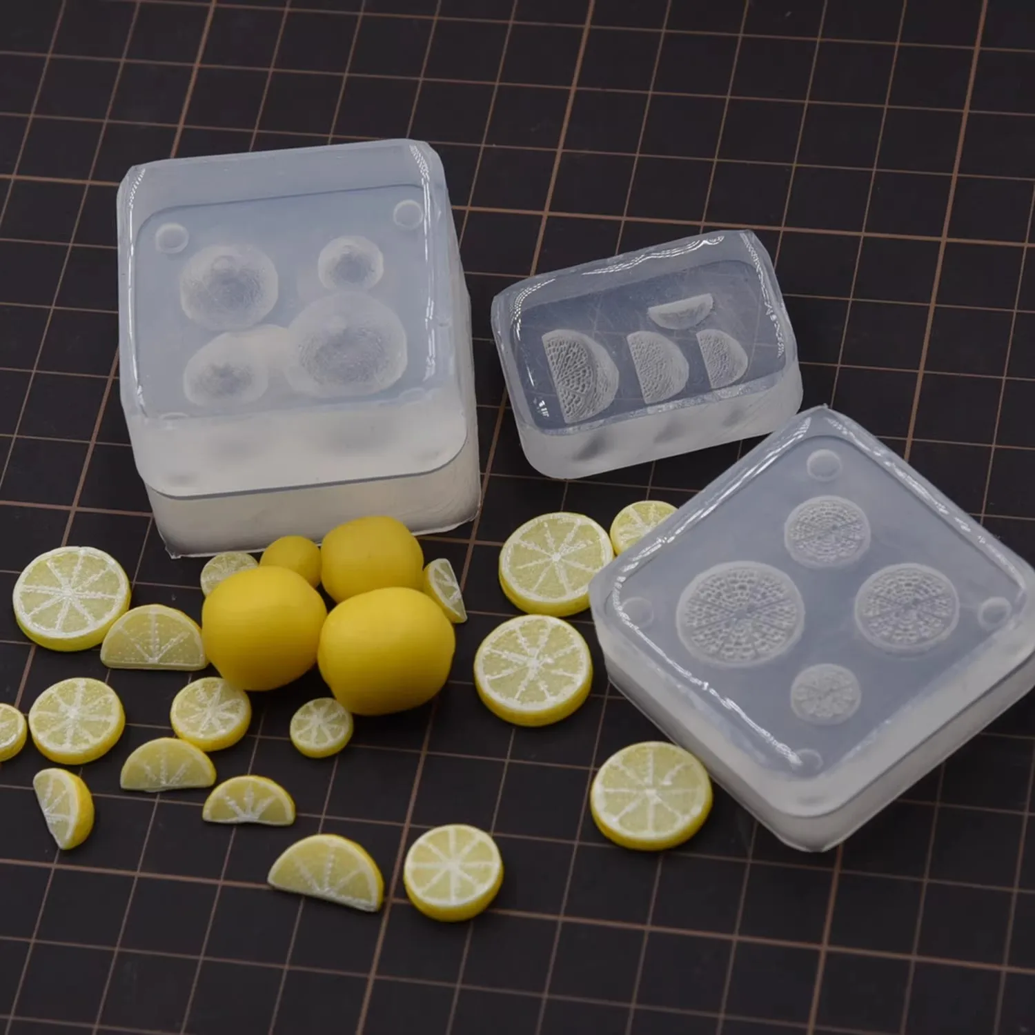 Mini Polymer Clay 3D Lemon Silicone Molds Jewelry Handcraft Lemon Slices DIY Tools