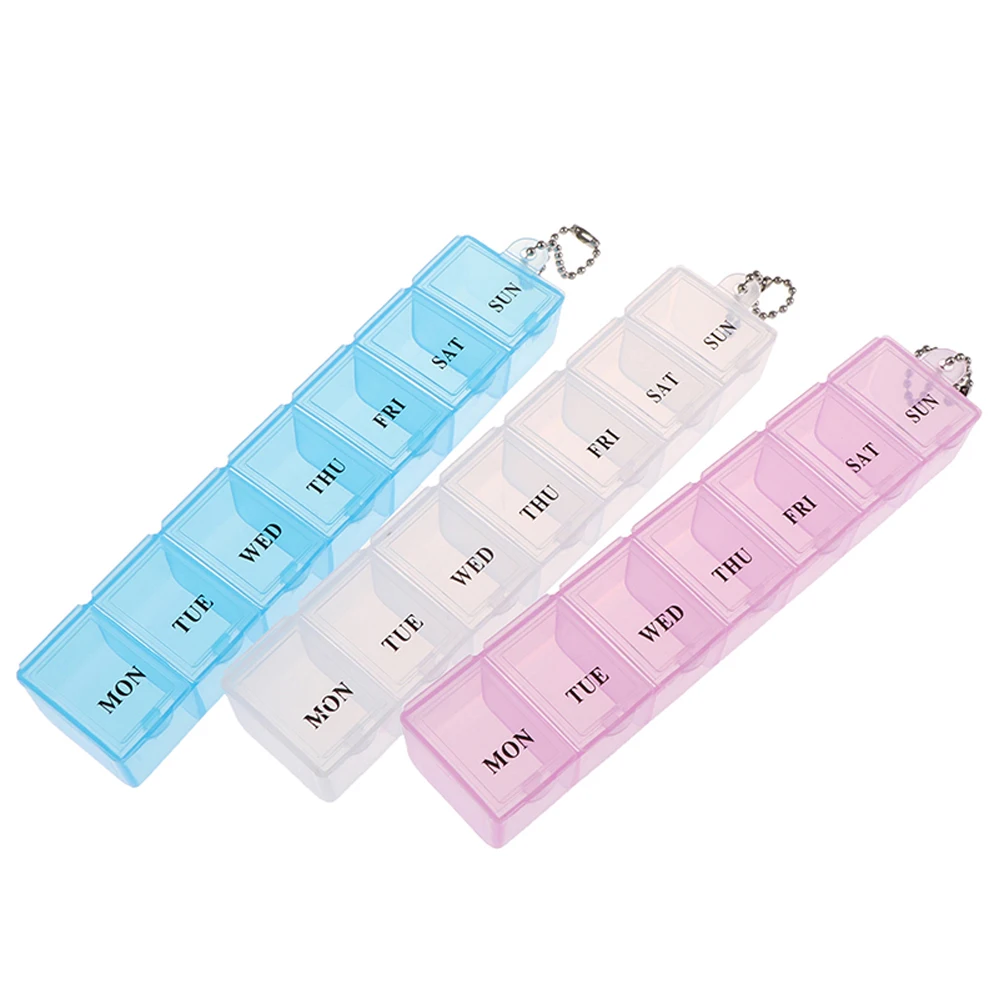 1Pcs 7-Day Pill Case Vitamin Containers Organizer Medicine Pill Container Travel Removeabale Daily Pill Box Case