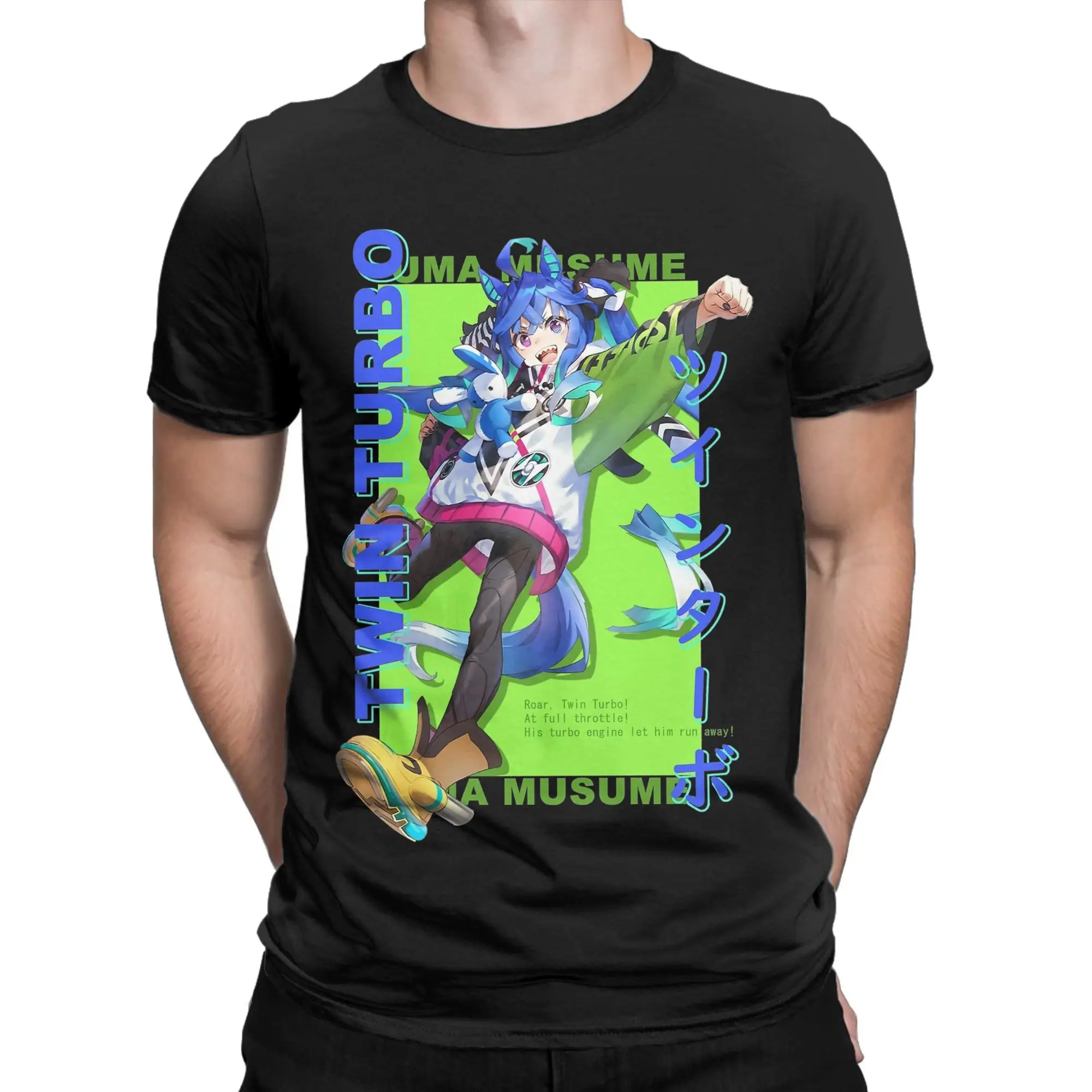

Fun Uma Musume Twin Turbo T-Shirt for Men O Neck 100% Cotton T Shirt Short Sleeve Tees Plus Size Clothing