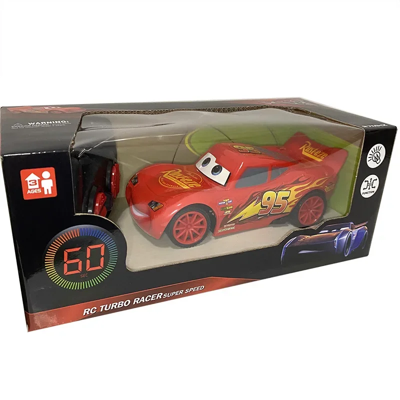 Toy Car Animation Pixar Cars 3 Electric Lightning Mcqueen Spider Man Four Channel Remote Control Car Children Christmas Toys Gif