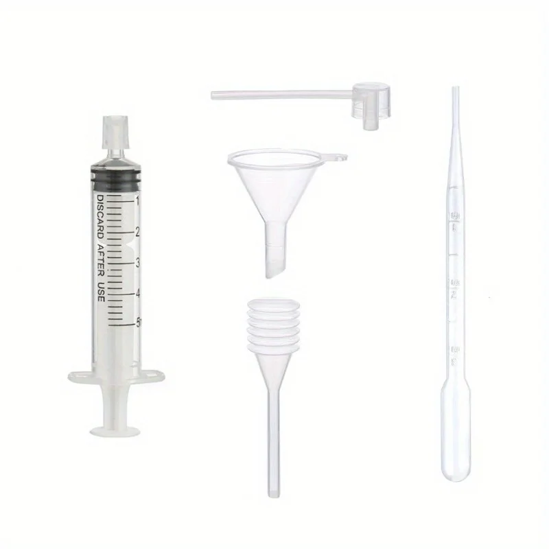 مجموعة إعادة تعبئة العطور مكونة من 5 قطع: قمع بلاستيكي، ماصة، قطارة وحقنة - لمستحضرات التجميل السائلة والعطور والزيوت العطرية #1