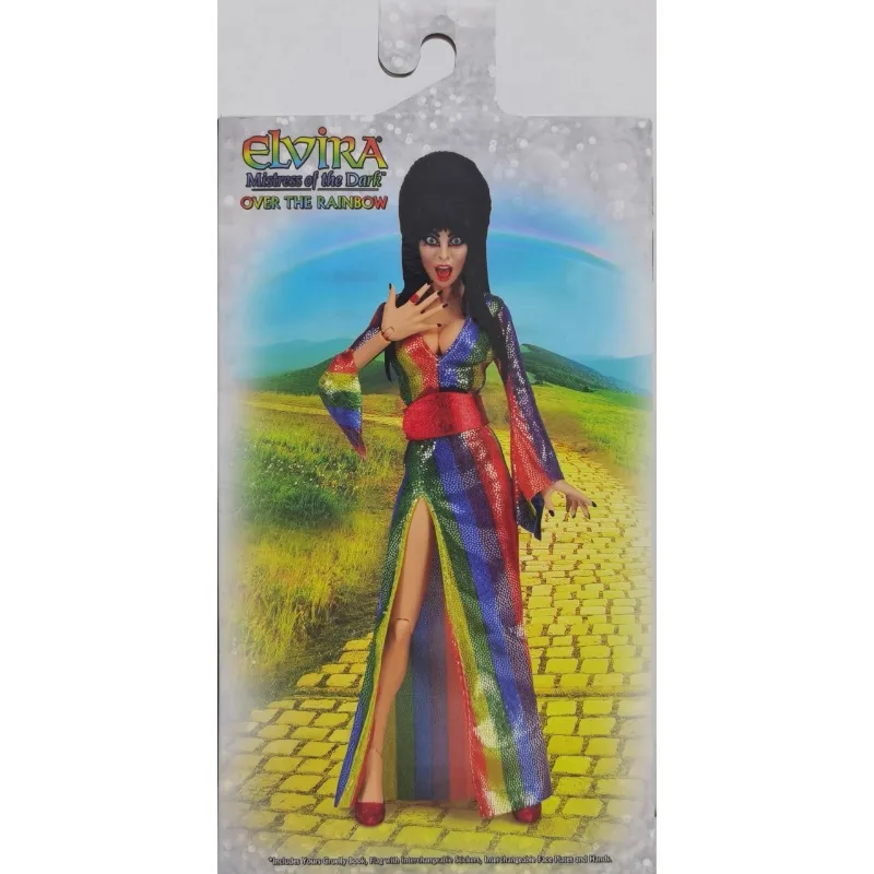 Neca ฟิกเกอร์แอ็กชันฟิกเกอร์เลเซอร์ Elvira Rainbow Edition สามารถทำหุ่นอะนิเมะโมเดลสะสมของเล่นเด็กผู้ชาย