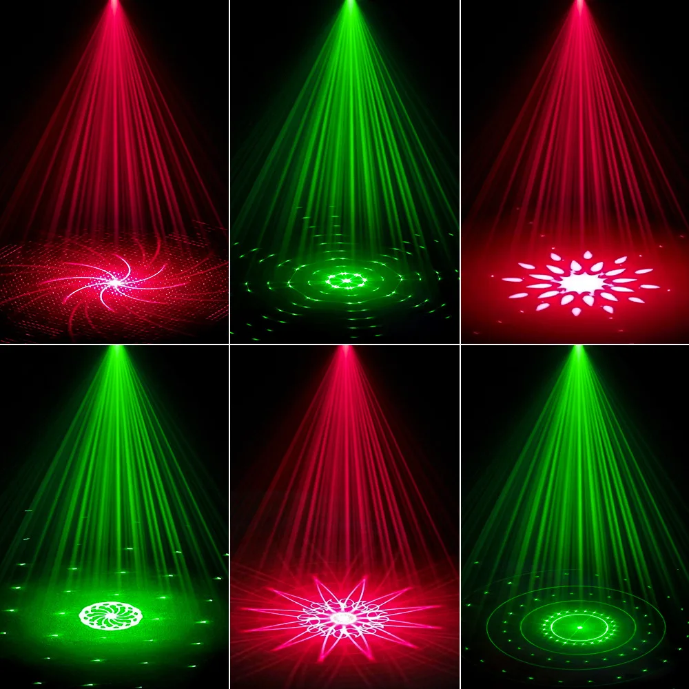 Projeção LED Padrão de Luz com USB, Lasers vermelhos e verdes, Carro Movendo Luzes Cabeça, Luzes Decorativas para Quarto, Jogo, Disco, DJ, Festa de Natal