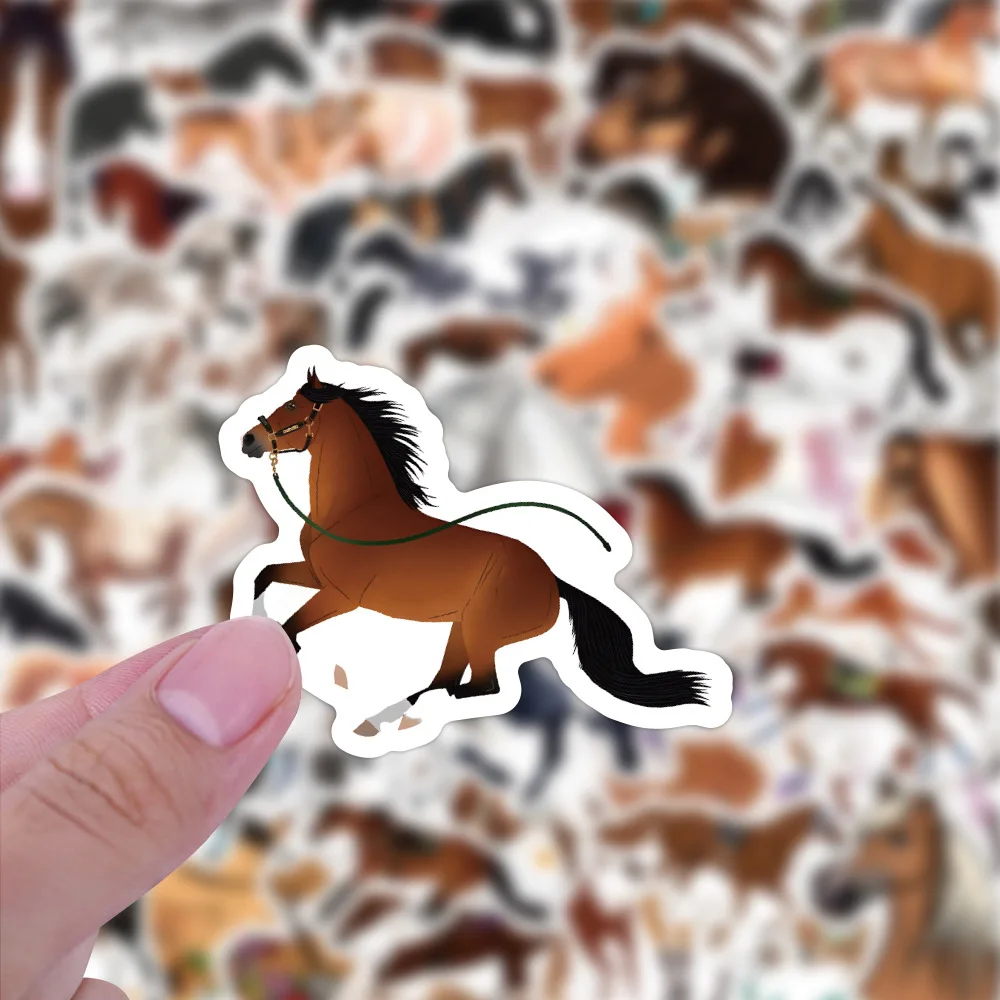 10/30/60PCS The Horse Stickers Animal Sticker Funny Decals Kids Toy DIY Scrapbook Luggage Laptop Phone Car BiKe Skateboard Toy