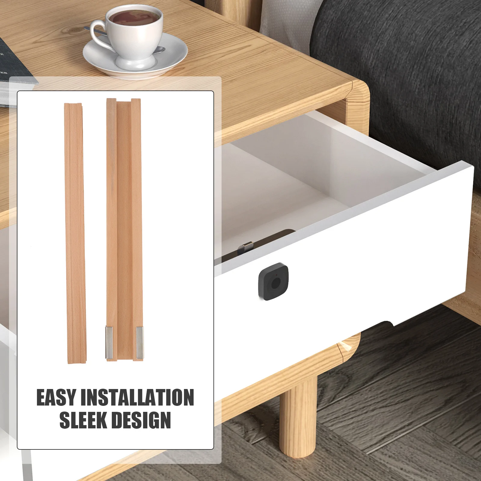 

1 Set Wooden Smooth Cabinet Track For Furniture Cupboard Replacement Parts Bottom Mount Under Drawer Slides Dresser Sliders