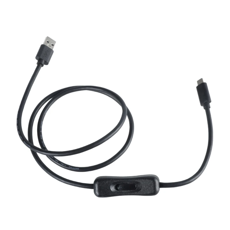 

CS1W 100cm USB A to Type C Extension Cable with Power Switching Button, Data Charging Cord for LED Light, Fan, Lamp