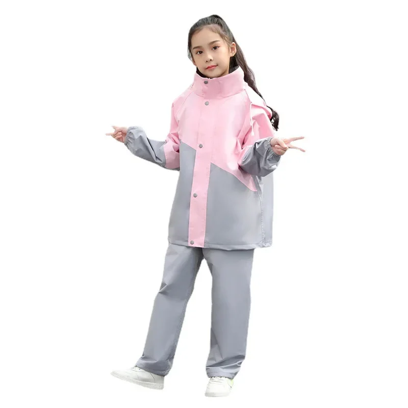 

Kids Raincoat & Pants Set, Waterproof Children's Rainwear for Boys Girls, School Age Child Rain Suit