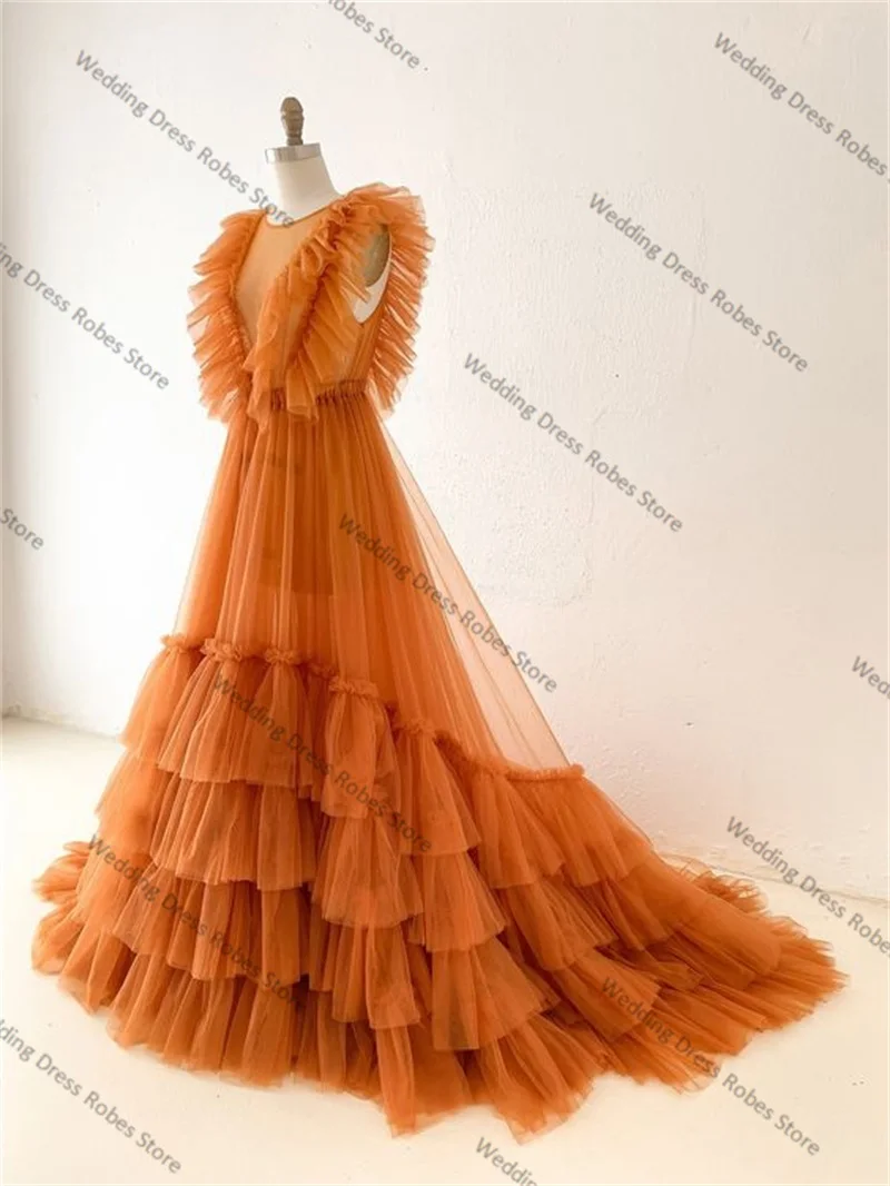 Elegant Tulle Women Sleepwear Pajamas Soft Wedding Night Dresses Sexy Sleeveless  Photoshoot Custom Made Prom Party Gown