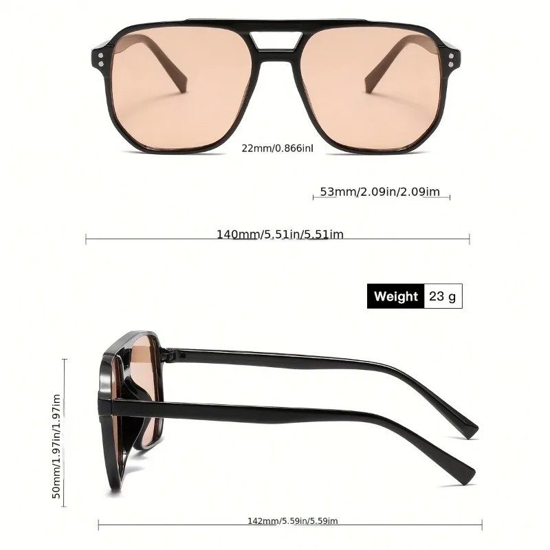 Rechteckige Damenmode-Brille, perfekt für den täglichen Gebrauch und auf Reisen, PC-Linse, entspiegelt und leicht – Detail 6