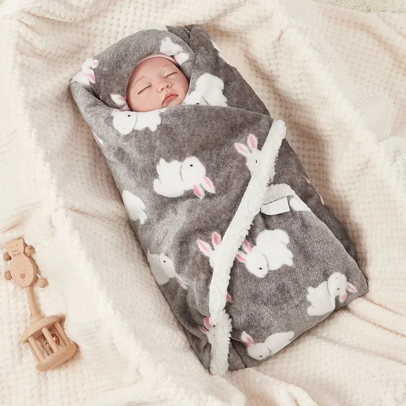 Winter Baby Blanket Fleece Warm Quilt for Newborn Bedding Baby Swaddle Wrap Flannel Lamb Soft Stroller Cover Blanket Manta Bebe