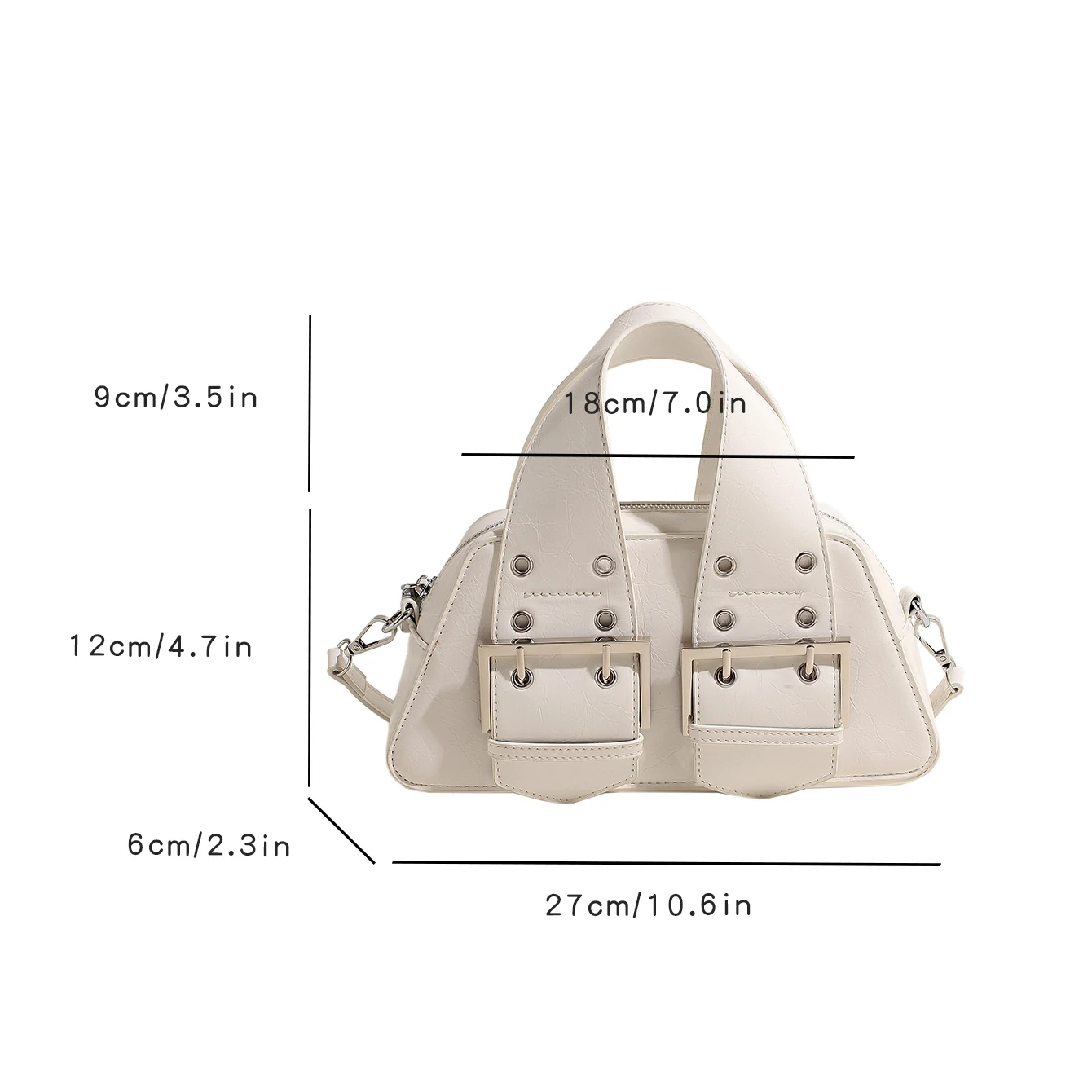 Silver Pu Leather Women\'s Handbag Small Purse 2024 Spring Fashion Bag Female Luxury Rivet Crossbody Designer Shoulder Side Bags