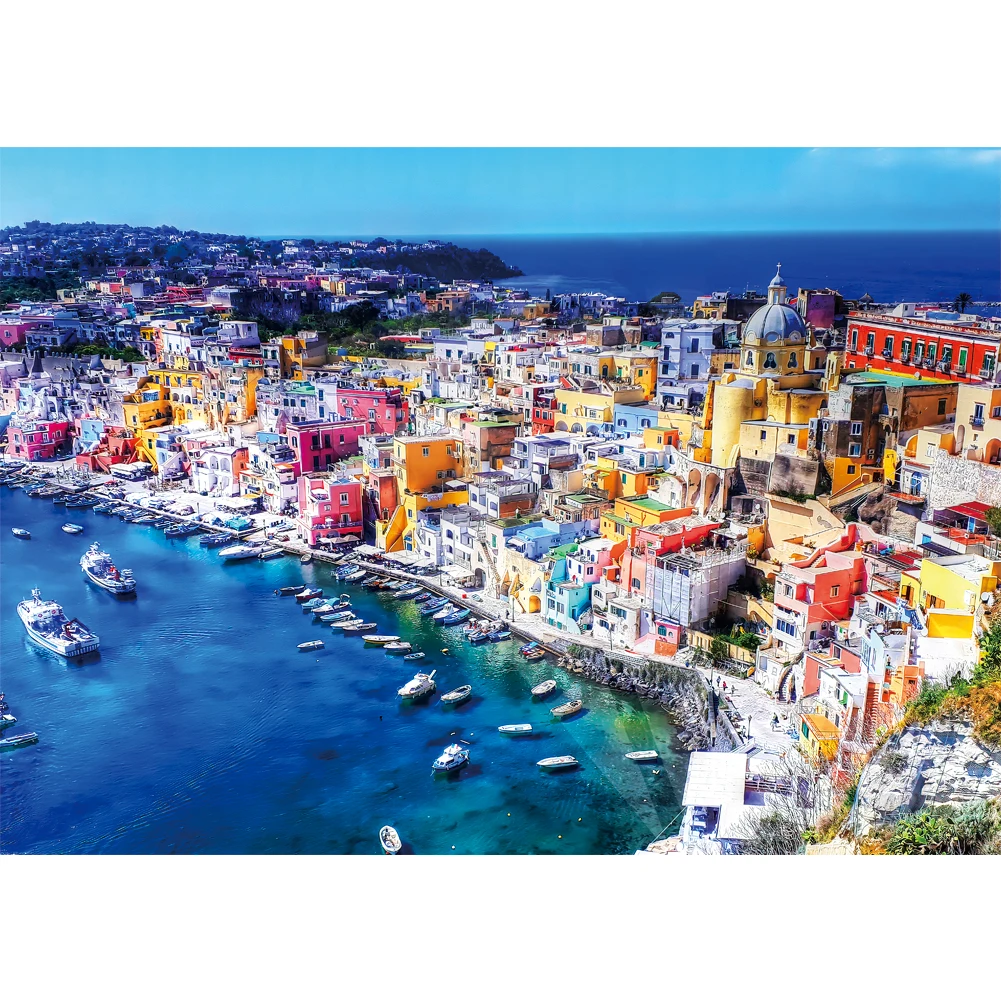 Procida Island Wooden Jigsaw Puzzle para crianças, Jogos Montessori, Caixas Secretas, Brinquedos Cenário para Crianças, Atacado