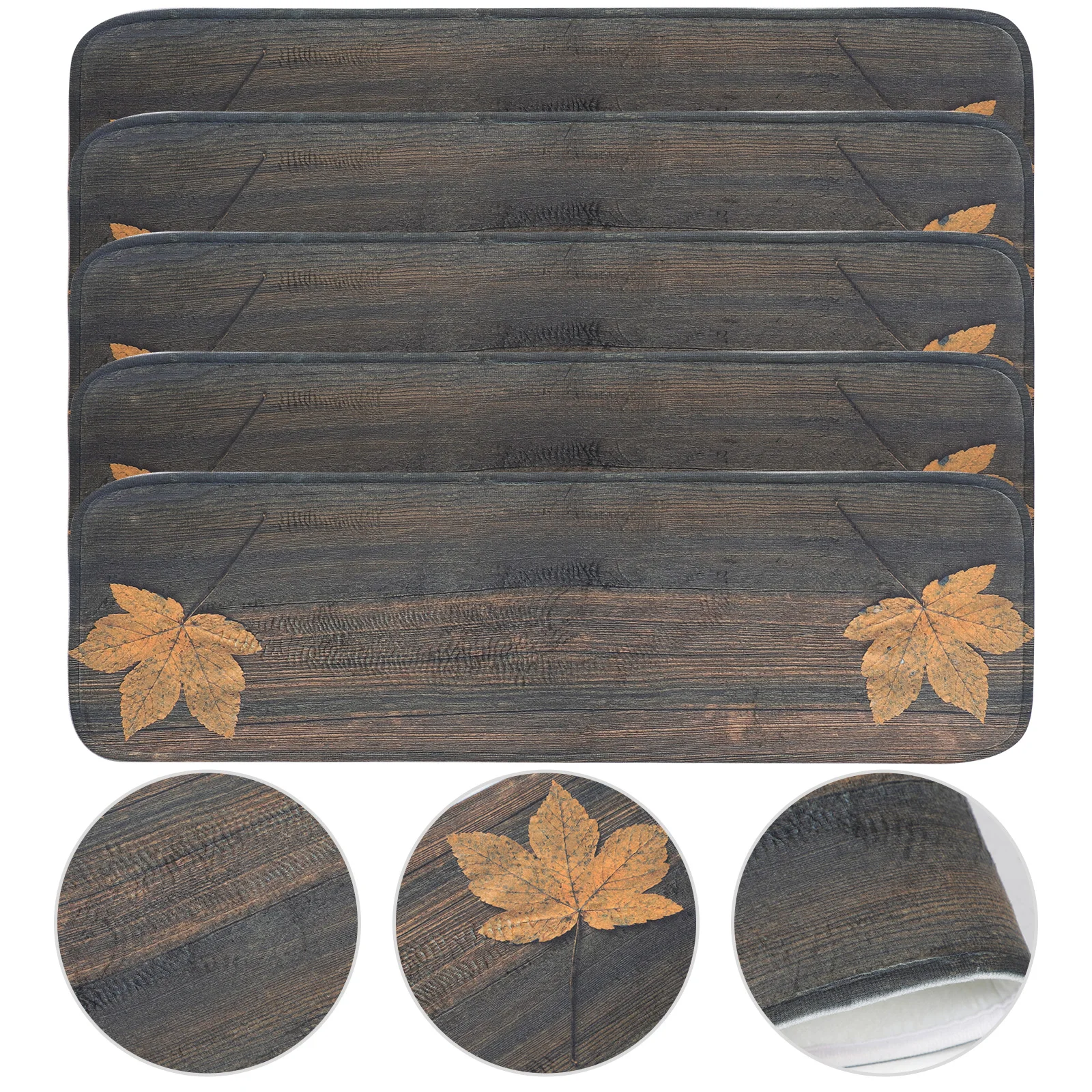 5pcs Stair Mat Coral Fleece Non slip Wood Step Pad Anti skip Tread Polyester Carpet Construction Tool Component