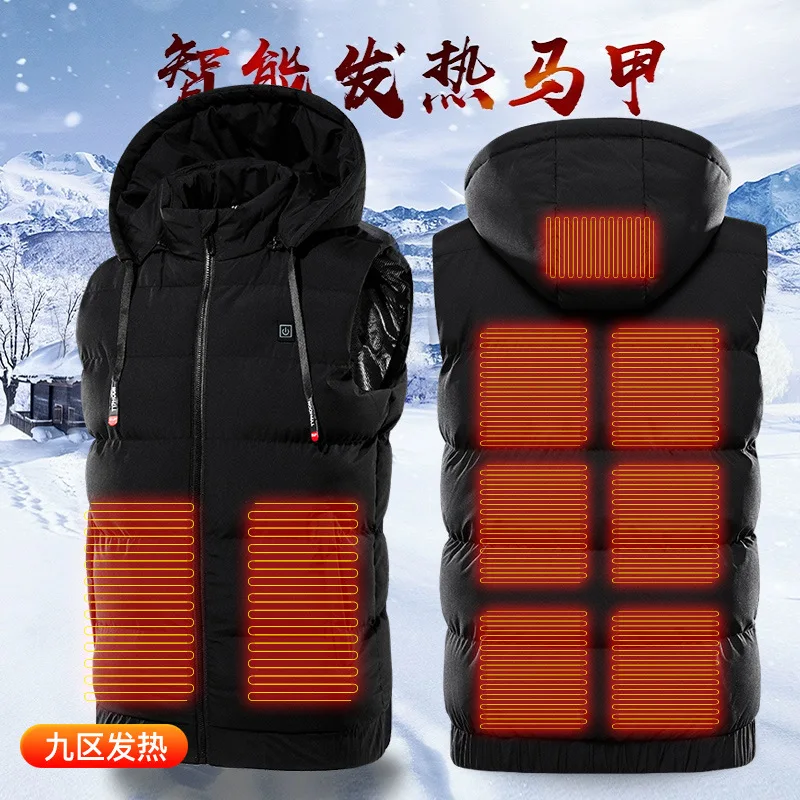 

Heating Vest Intelligent Thermostat Nine-zone Heating Vest USB Electric Heating Cotton Clothing Men Warm Jacket