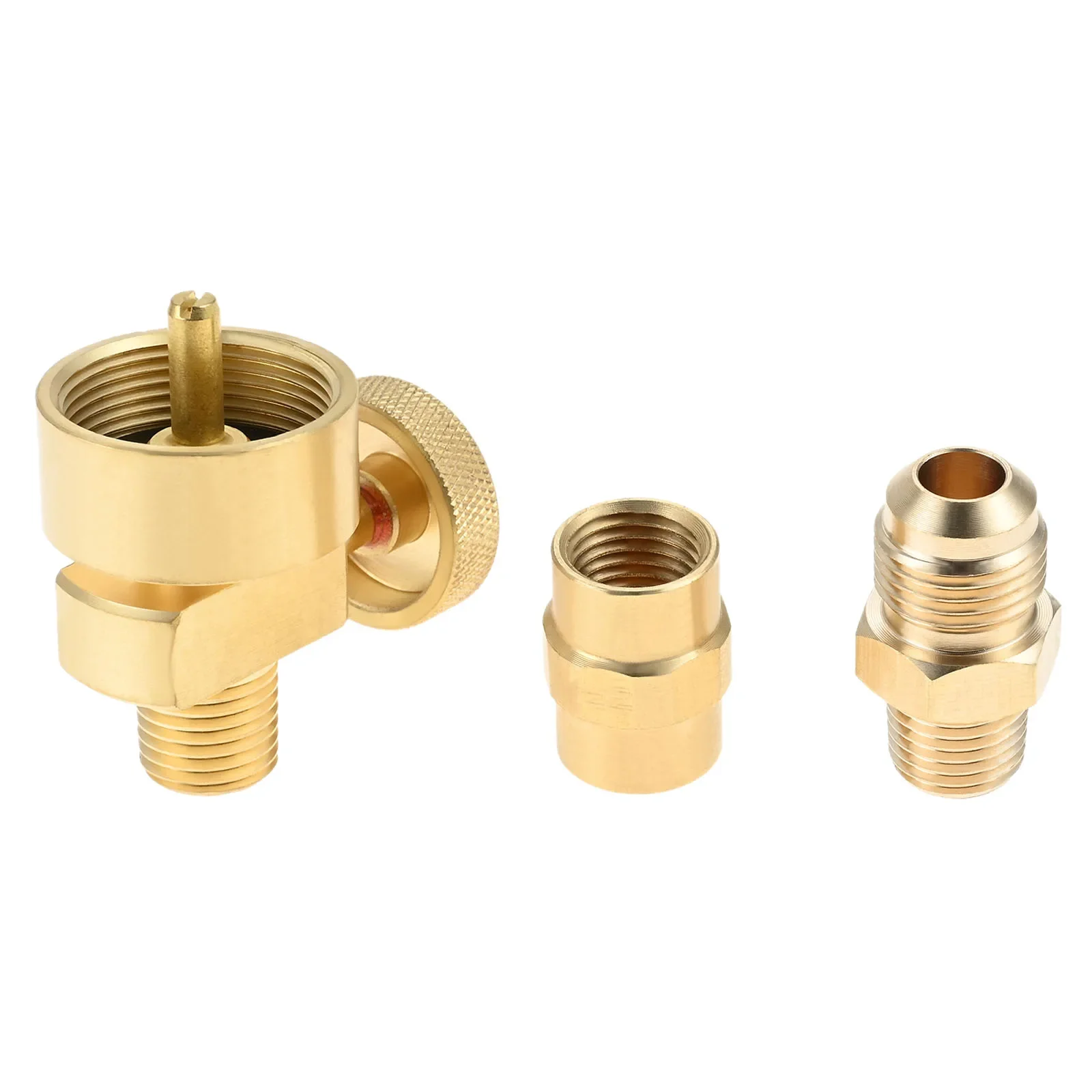 

3 шт./компл., твердый латунный адаптер для заправки баллона с пропаном 1 фунт, 3/8 дюйма, раструб x 1/4 дюйма NPT, штекерный соединитель для трубы для барбекю/кемпинга/приготовления на открытом воздухе