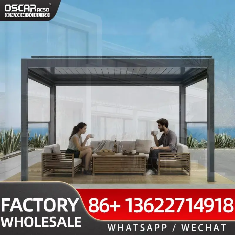 Wholesale Outdoor Living Luxury Backyard Canopy Garden Sunshade Louvers Pergola for Patio Lawn Terrace pergola