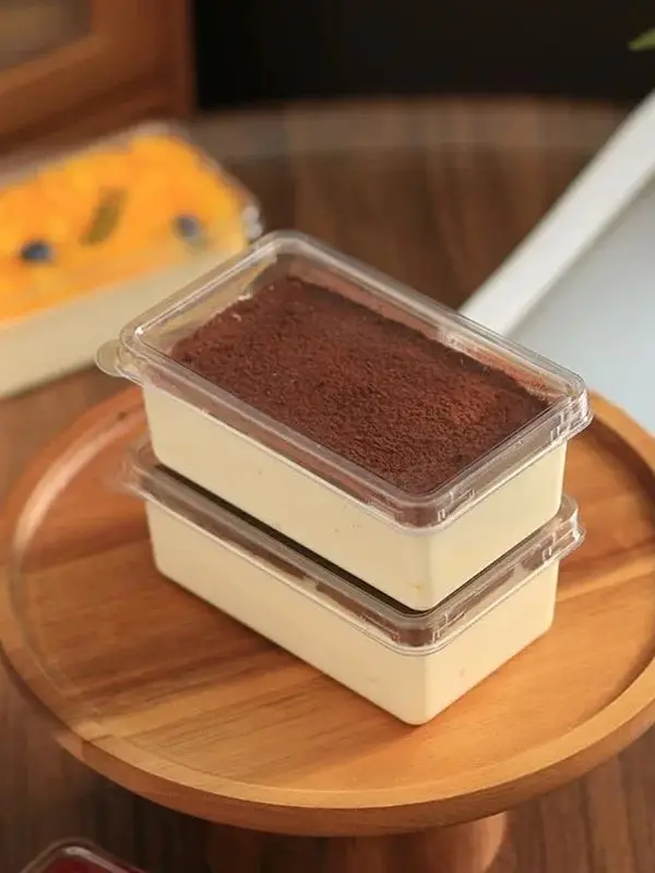 Tiramisu-Verpackungsbox, Mille-Feuille-Mousse-Kuchen, Einweg-Transparente Dessert-Sojamilch-Verpackungsbox, Hausgemachte Backwaren 280ml 20 Stück – Detail 2