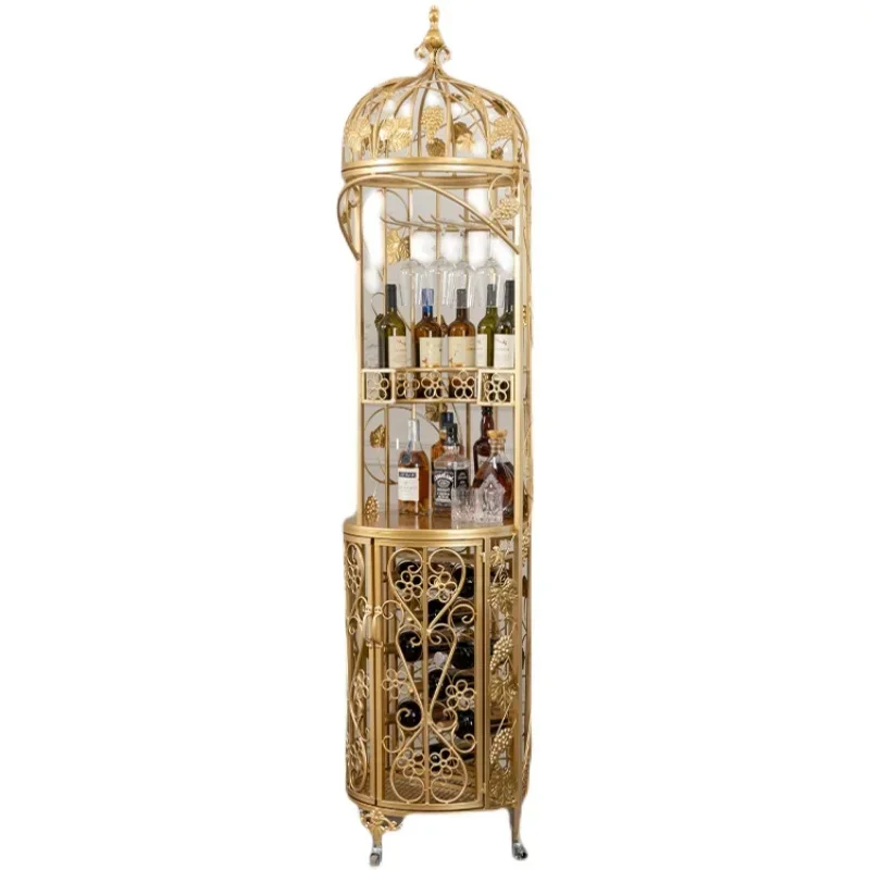 

European wine rack wine cabinet wrought iron against the wall home display rack restaurant