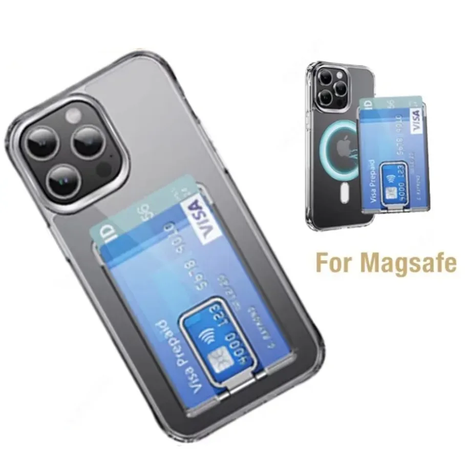 2 in 1 Magnetischer Telefonkartenhalter Kartenhalterung für Magsafe iPhone 17 16 15 14 13 12 Bankkartenaufbewahrung Sichere Telefonschale