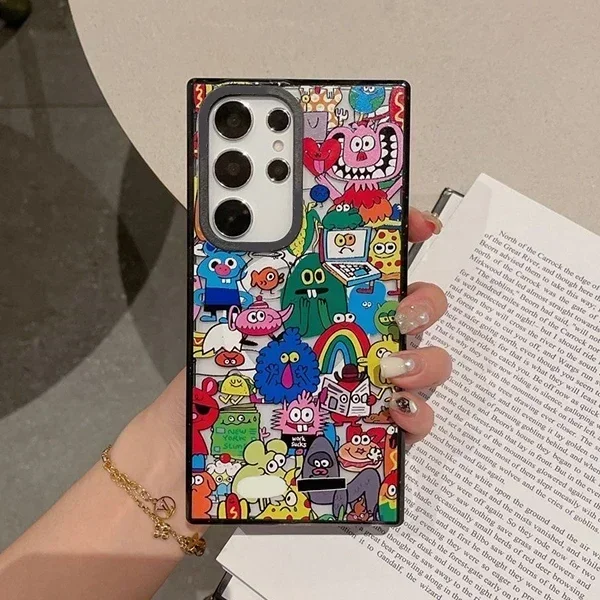 Colorful Letters Magnetic Acrylic Case for Samsung Galaxy S22 S23 S24 Ultra S24+ Plus Protective Shell