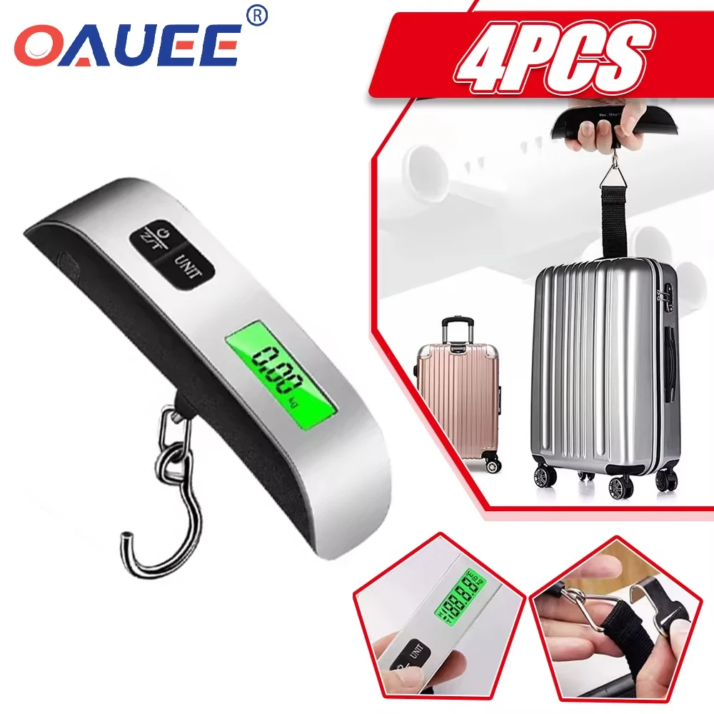 

Oauee Portable Scale Digital LCD Display 110lb/50kg Electronic Luggage Hanging Suitcase Travel Weights Baggage Bag Balance Tool