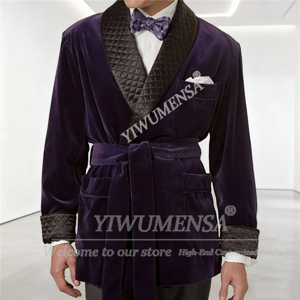 

Last Designer Men Smart Casual Velvet Suit Jackets Customized Smoking Blazer Outfits Groom Wear Party Coat Wedding Tuxedos 2025