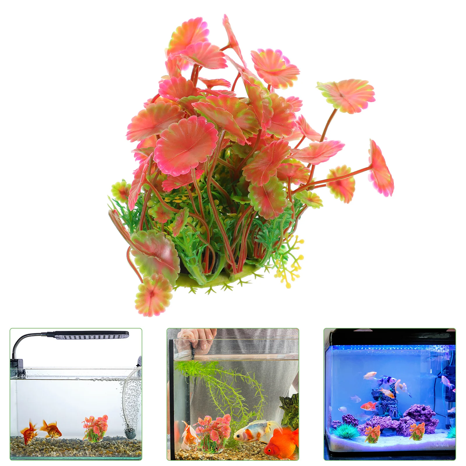 

3Pcs Fake Aquatic Plants Plastic Fish Tank Decoration No Fading Lifelike Natural Landscape Aquarium Plants Realistic