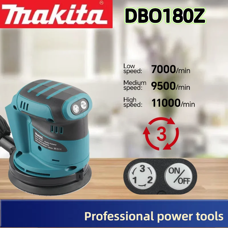 마키타 DBO180Z 브러시리스 무선 충전식 디스크 랜덤 오비탈 샌더 목공 연마 퍼티 폴리싱 베어 툴