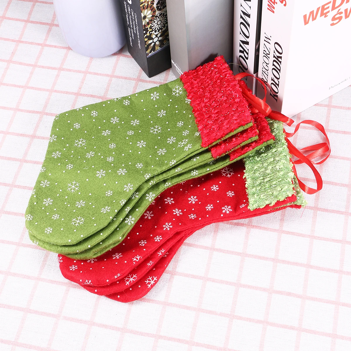 

6 Pcs Christmas Decor Decoration Socks Stockings Mini Hanging Decorations Indoor
