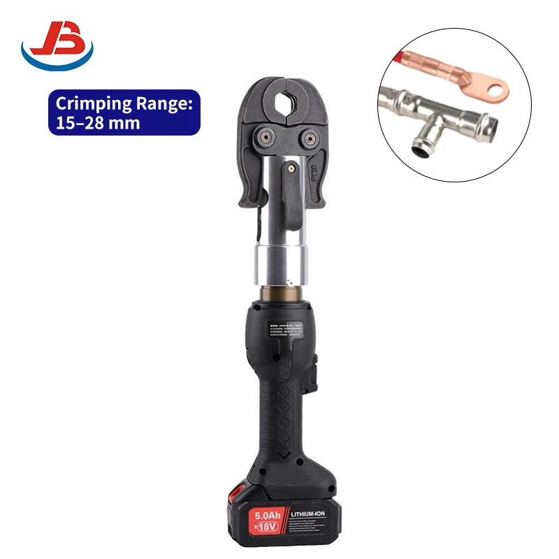 JB-1525 Cordless Press Tool 15-28mm Stainless 15-35mm Copper 16-32mm PEX Pipe 18V Lithium OLED Display MCU Auto Reset
