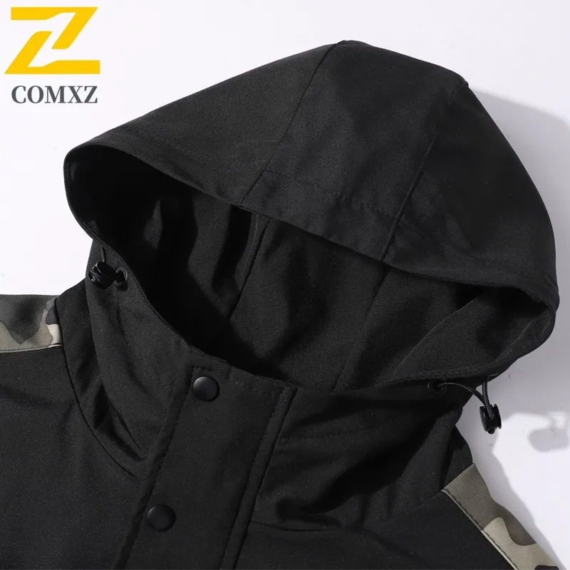 COMXZ Leisure Camo Jacket New Fashion Hood Outdoor Fly Fishing Lightweight Coat Climbing Scratch Resistant Autumn Clothing