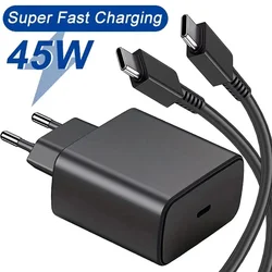 Быстрая зарядка 45 Вт для Samsung, зарядное устройство USB C PD, быстрая зарядка 3,0, Настенная зарядка для Galaxy Plus, USB Type C, кабель для быстрой зарядки