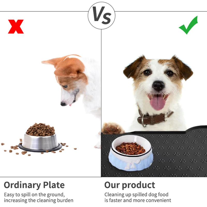 Black/Apricot/Pink/Grey Pet Silicone Mat, Dog Feeding Mat, Easy to Clean Silicone Mat, Dog Food Bowl Mat, Dog Eating Bowl Mat view 5