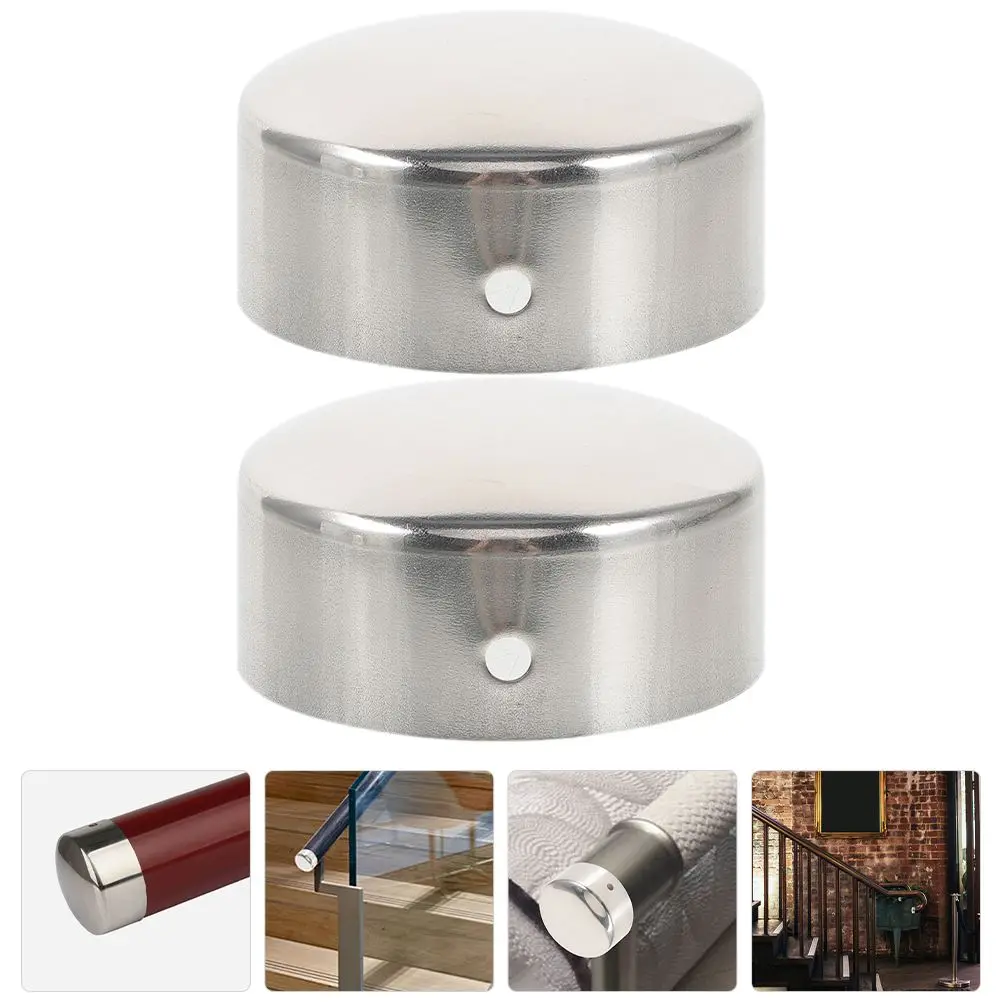 2Pcs 38mm PVC Handrail End Caps Fittings for Stair Pipe Plugs Accessories Metal Tube Protectors Durable Smooth Finish
