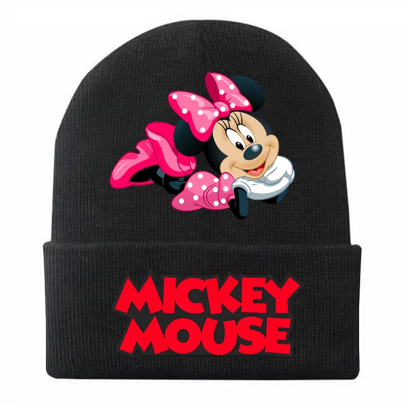 Mickey Minnie Mouse Printed Hat Winter Warm Children Hat Knitted Cap Wool Cap Warm Cap Beanie Hat Girl Boys Hats Birthday Gifts