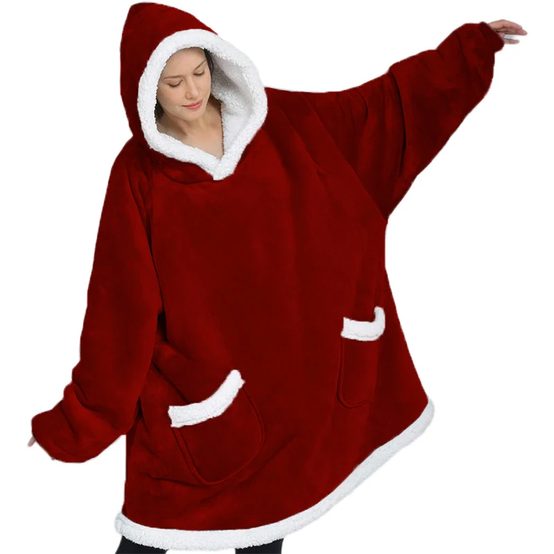 2024 Sleepyhead Pajamas Women's Warm Clothes Cashmere TV Blanket Cuddle Hoodie TV Cold Suit