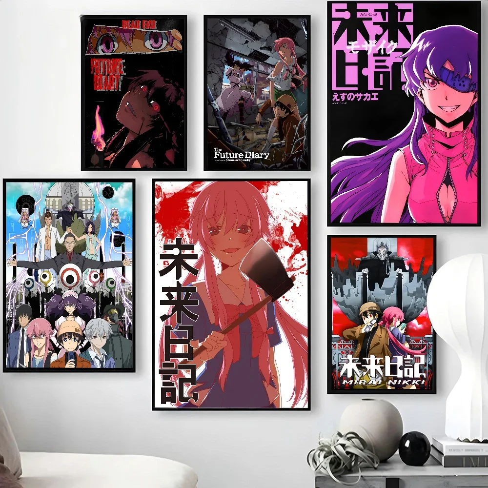 1PC Anime Figure Mirai Nikki The Future Diary Poster Paper Print Home Living Room Bedroom Entrance Bar Cafe Art Painting