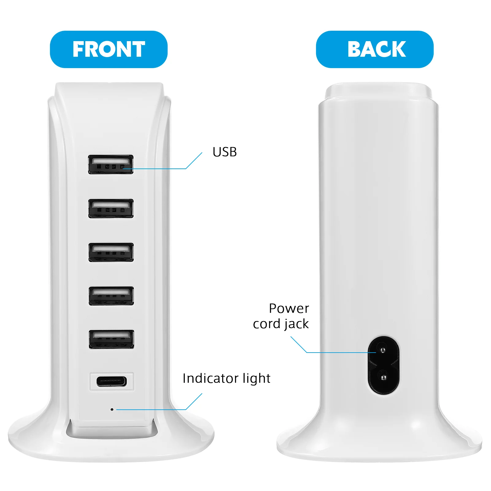 20 W Sailing Boat Multi-port USB Charging Tower For Multiple Devices Station Phone Intelligent Abs 20w