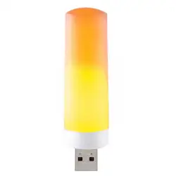 LED USB Flame Lamp Computer Mobile Power Charging Mini Indoor USB Plug Retro Portable Lighting Night Light Atmosphere Simul C4W8