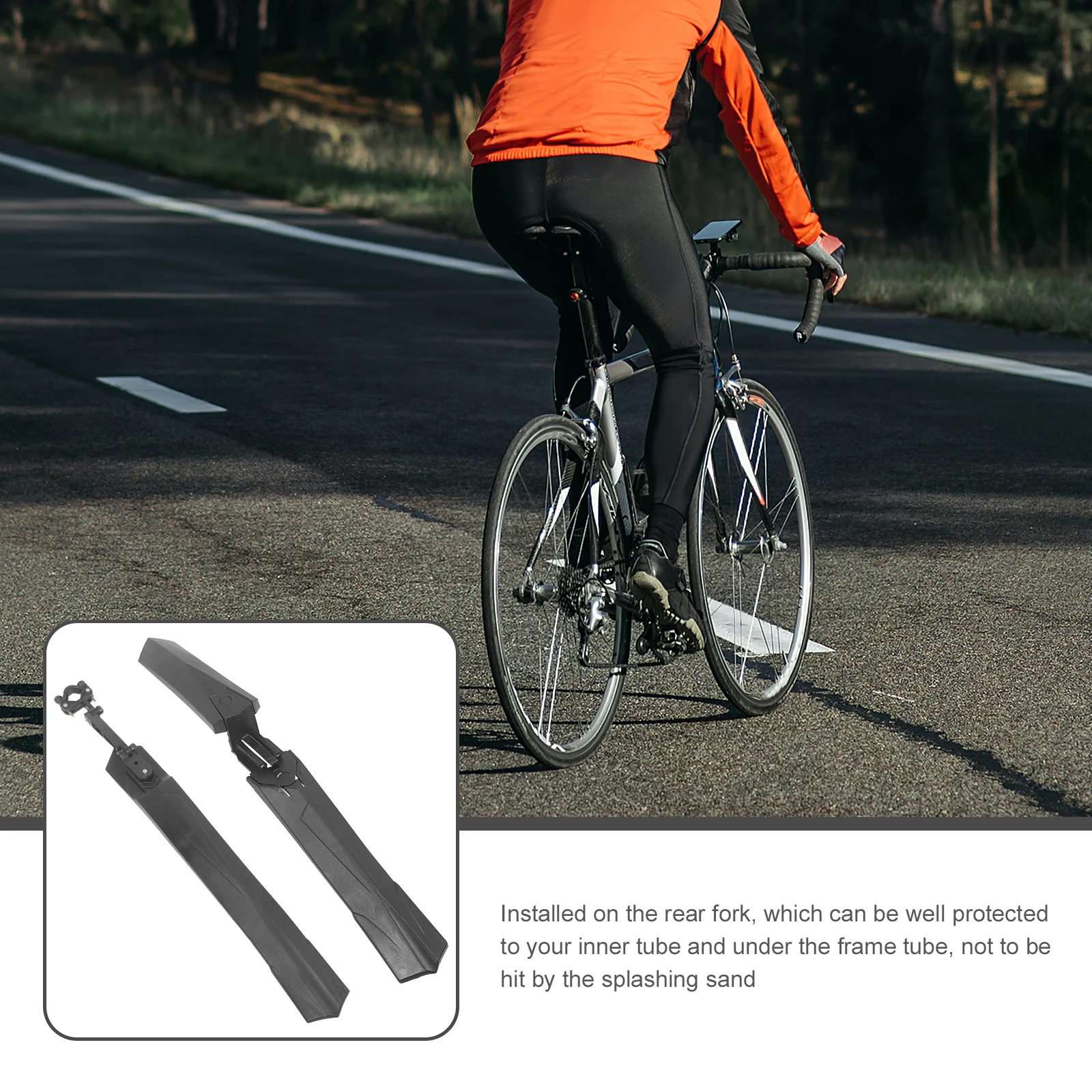 

1 set 1 Set Mountain Bike Mudguard Sturdy Protective Rear Guard For Bicycles Portable Cycling Mudflaps Road Bike Mudguard