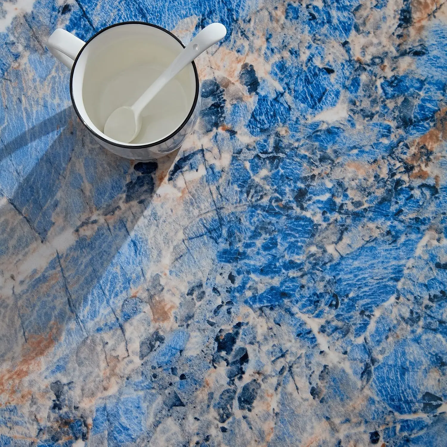 43.31" Oval Coffee Table In Faux Marble,Stylish And Modern Fiberglass Dining Table, No Assembly Modern Center Table, Customized