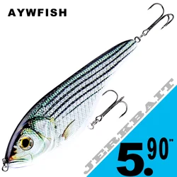 AYWFISH Large Jerkbait Wobbler Slider Hard Bait Vivid Bionic Eye Sinking VIB Crankbait for Pike and Musky Fishing Tackl 15cm 81